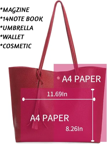 Vista 4 de Lieseh Womens Bohemian Tote Bag for Shoulder and Hand with Inner Pocket
