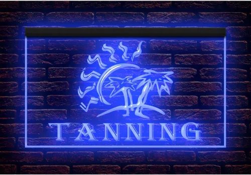 Vista 9 de 160027 Letrero de neón con luz LED para salón de belleza de bronceado (12 x 8 pulgadas, 16 colores por control remoto)