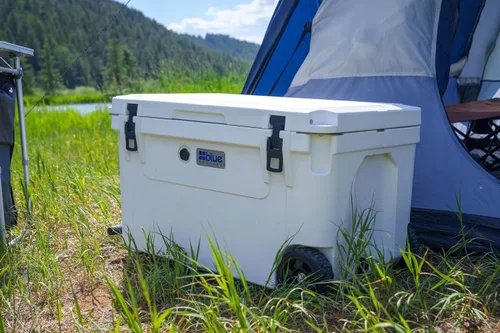 Vista 3 de Blue Coolers Ark Series with Wheels 110 Quart, Roto-Molded Ice Cooler Large Ice Chest Holds Ice up to 10 Days