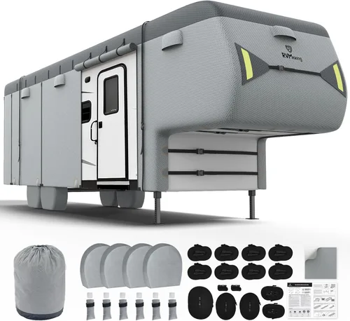 Vista 16 de RVMasking - Funda para remolque de RV de 18 a 20 pies, funda de 7 capas extra gruesa para cámper impermeable y resistente al viento