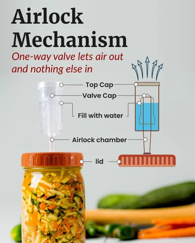 Vista 3 de Elementi Kit de fermentación – Juego de 2 pesos de fermentación de vidrio y tapas de fermentación de tarros Mason para tarros Mason de boca ancha