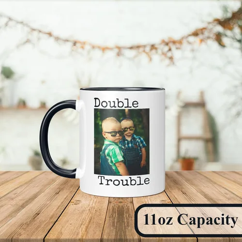 Vista 5 de Taza de café de cerámica negra personalizada de 11 onzas con texto, mensaje, tu texto aquí, nombre, DYE Taza para Cafe personalizadas, con foto