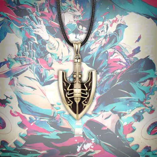 Vista 3 de Trigram JJBA Jojo Bizarre Adventure Merch Anime Stone Ocean Stand - Collar con colgante de flecha de insectos
