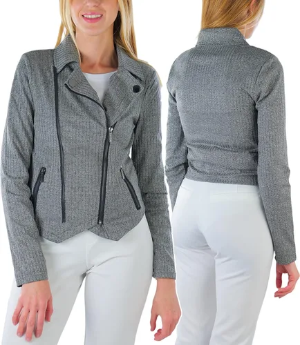 Vista 19 de ToBeInStyle Blazers de manga larga con cremallera y botones para mujer