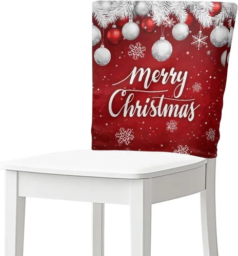 Vista 17 de Fundas para sillas de comedor, diseño de lazo de Navidad, para sala de Navidad, cocina, fiesta, boda, hotel, hogar