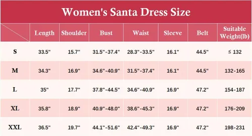 Vista 7 de Disfraz de Papá Noel de 2 piezas para mujer, Rojo
