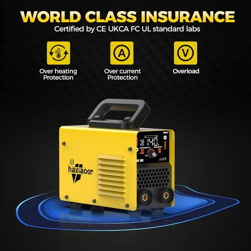 Vista 5 de HAXIAOER Soldador de palo 140A 2 en 1 MMA Lift TIG Soldador con pantalla LCD inteligente digital, máquina de soldadura portátil con fuerza de arco