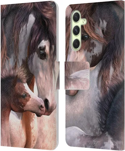 Vista 333 de Head Case Designs Officially Licensed Laurie Prindle A Morgan Christmas Western Stallion Leather Wallet Case Compatible with Samsung Galaxy A07 4G
