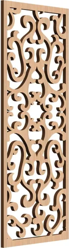 Vista 17 de 9 3/8 pulgadas de ancho x 24 3/8 pulgadas de alto x 1/4 de alto Smithfield paneles de pared de madera con calado, abedul