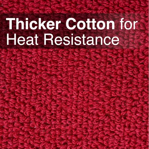 Vista 3 de RITZ Guante de olla y protector térmico de rizo: Resistente al calor sin igual, duradero 100% algodón – Diseñado ergonómicamente para un agarre