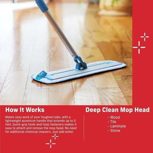 Vista 3 de E-Cloth - Trapeador de limpieza profunda duradero de microfibra húmeda - Usa con sólo agua para limpieza de suelos sin químicos, Paquete de 1