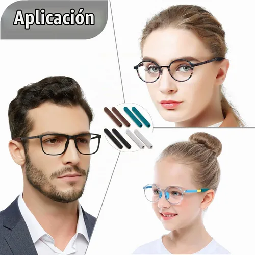 Vista 6 de 2 pares de almohadillas suaves mejoradas para orejas de gafas, agarres antideslizantes de algodón tejido para gafas, puntas cómodas de patillas 2