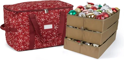 Vista 41 de Covermates Keepsakes Bolsa de almacenamiento ajustable para adornos, con asas de transporte, protección acolchada, ruedas dobles, almacenamiento