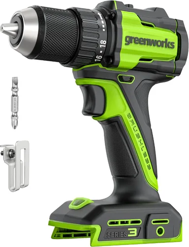 Vista 27 de Greenworks - Taladro inalámbrico sin escobillas de 24 V, 400 pulgadas-libras más combo de destornillador de 1950pulgadas-libras, alto par, ligero