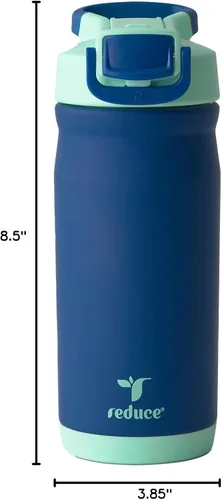Vista 23 de Reduce Hydrate Pro Kids - Botella de agua aislada de acero inoxidable de 14 onzas con pajilla, vaso a prueba de derrames para niños, retención