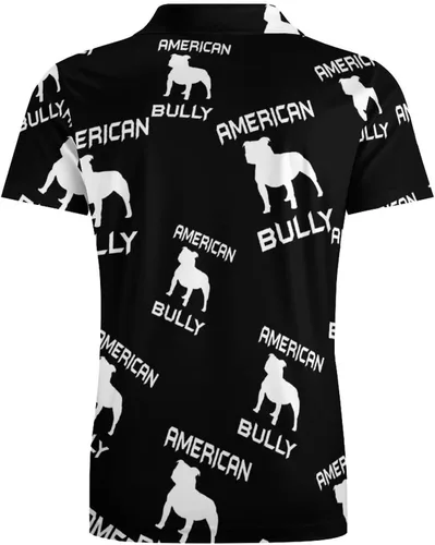Vista 5 de American Bully Dog Men's Polo Shirt Regular-Fit Short Sleeve T-Shirt Stretch Top