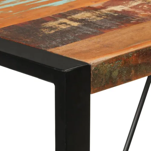 Vista 6 de Industrial Bar Table Solid Reclaimed Wood and Iron Frame Counter Height 43.3 Inch Narrow Design for Small Spaces Indoor Outdoor Use Dining Room