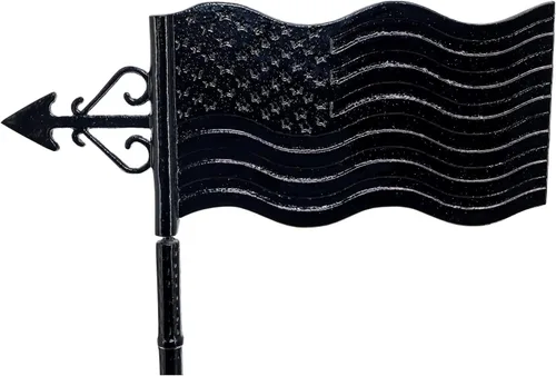 Vista 6 de Montague Metal Products - Veleta de bandera estadounidense - Bandera patriótica - Soporte de techo incluido - Fácil de instalar - Vana de viento