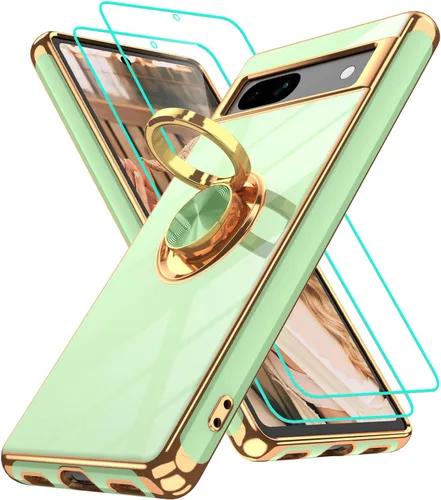Vista 261 de Funda para Motorola Moto G 5G 2024: Funda Moto G Play 5G 2024 con 2 piezas de protectores de pantalla, soporte de anillo de rotación de 360°