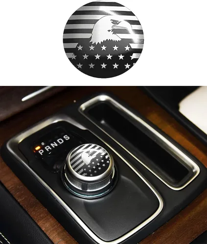 Vista 2 de CONGCONG Para Dodge Ram Chrysler Durango Traveler American - Calcomanía de acero inoxidable para pomo de palanca de cambios compatible con Chrysler