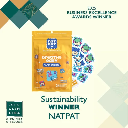 Vista 2 de NATPAT - Calcomanías Breathe Easy – Parche descongestionante para niños y adultos – Alivio natural del resfriado y alergia para la congestión, libre