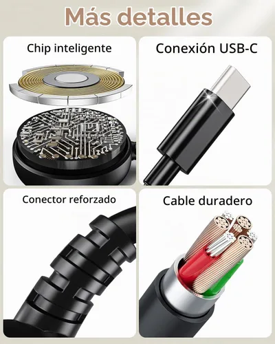 Vista 9 de 2 en 1 para Samsung Watch y cargador de teléfono y cargador rápido USB C de Negro