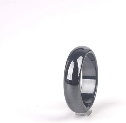 Vista 3 de 3 unids negro hematita imán piedra anillo absorber energía negativa equilibrio de ansiedad chakra anillo para mujeres hombres niñas niñas