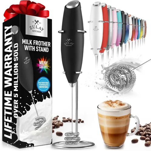 Vista 530 de Zulay Milk Boss Espumador de leche potente manual, hace espuma para latte, batidor para mezclar bebidas, café, miniespumador para capuchino, frappé