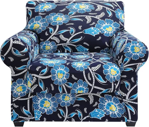 Vista 23 de hyha Funda para sofá, fundas para sofá biplaza, diseño floral, elásticas, estampadas, 3 piezas, fundas para sofá de 2 cojines separados, protector