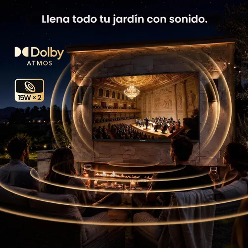 Vista 5 de Televisor de 55 pulgadas para exteriores 4K Google TV, 1500 nits IP55 impermeable, Dolby Vision y Atmos, antirreflejo, Google Assistant Chromecast