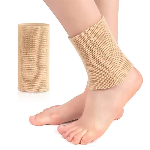 Vista 7 de 1 tobillera de gel, 1 pieza de calcetines de compresión acolchada de compresión, almohadilla elástica para el talón del pie y la muñeca, protector