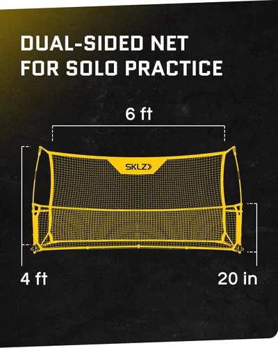 Vista 7 de SKLZ Quickster Entrenador de fútbol – Rebotador de pelota de doble cara para pasar, recibir y practicar atrapamiento – Red de rebote grande