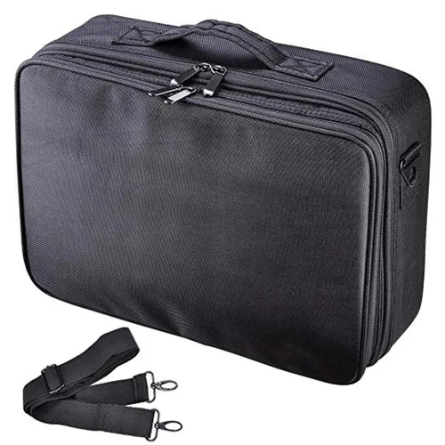 Vista 5 de Estuche de viaje para maquillaje, organizador de cosméticos, bolsa de almacenamiento portátil para artistas, con divisores ajustables