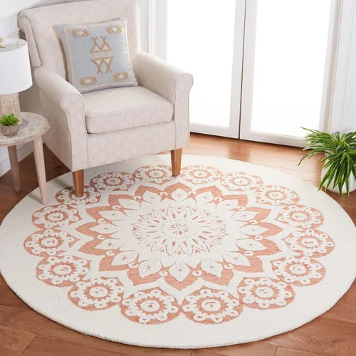Vista 9 de SAFAVIEH Blossom Collection - Alfombra decorativa, 2 x 3 pies, color marfil y beige, lana hecha a mano, ideal para zonas de alto tráfico en entrada
