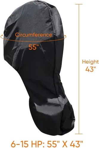 Vista 6 de iCOVER - Fundas para motor fuera de borda, cubierta de motor de barco remolcable impermeable, tela Oxford resistente con cremallera, se adapta a