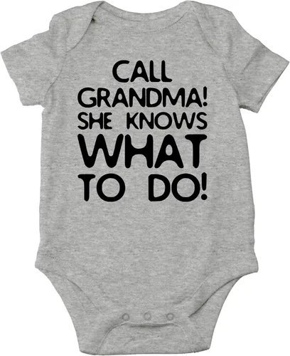 Vista 13 de CBTwear Call Grandma She Knows What To Do Baby Bodysuit - Adorable mameluco Ropa Unisex Humor Romper