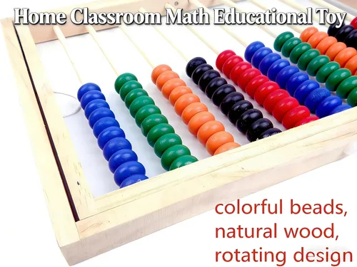 Vista 16 de MAGIKON Marco de números de madera para contar, ábaco de 10 filas para niños que aprenden matemáticas (11-1/2 pulgadas) Wood, 11.5in, 10 rows, 100