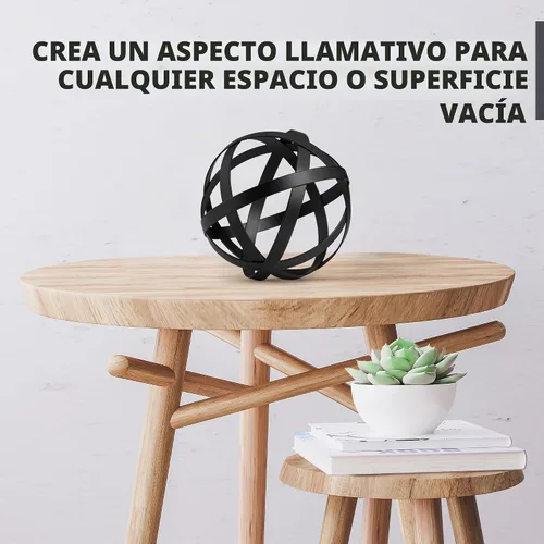 Vista 4 de Everydecor Esfera Decorativa de Metal para Decoración del Hogar - Bolas Decorativas para Estantes, Cuencos de Centro de Mesa, Estantería - Adornos