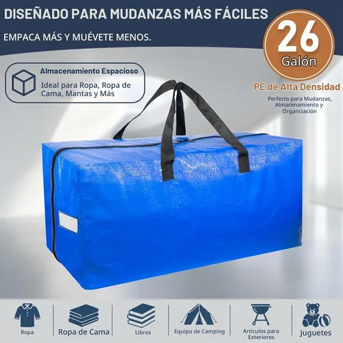 Vista 5 de Paquete de 4 bolsas de mudanza extra grandes con asas reforzadas para Paquete de 4
