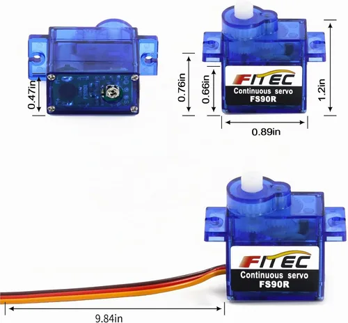 Vista 6 de FEETECH FS90R 360 grados rotación continua micro servo motor 0.32 oz para RC helicóptero avión coche barco robot controles 4.8V-6V