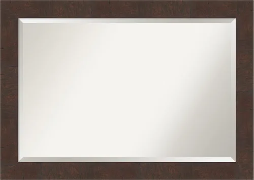 Vista 27 de Amanti Art Espejo de baño marrón para sobre lavabo, espejo rectangular de 24x20 Caleb Brown para tocador, marco rústico pequeño de estilo campestre