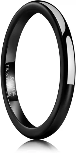 Vista 116 de King Will Alianza de boda de carburo de tungsteno para hombres y mujeres, anillos de promesa para parejas abovedados de alto pulido