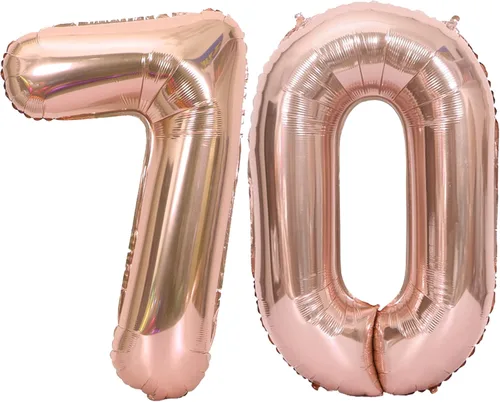 Vista 9 de Globos del número 10, decoraciones de fiesta de cumpleaños número 10 para niñas, oro rosa, 40 pulgadas