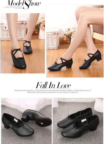 Vista 6 de HIPPOSEUS Zapatos de baile latino de tacón bajo Salón de baile latino Zapatos de práctica modelo U101
