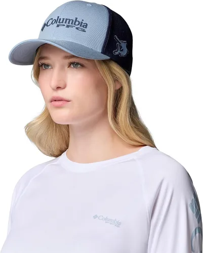Vista 38 de Columbia Gorra de bola de malla Bandera antigua de malva/blanco/pescado