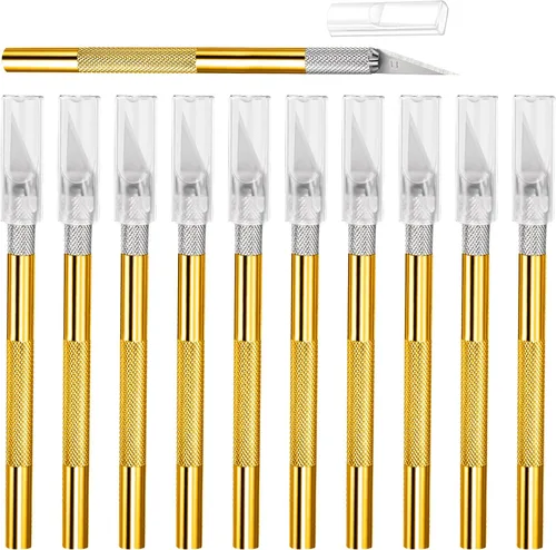 Vista 12 de Juego de 15 cuchillos Exacto, cuchillos para pasatiempos, suministros de regreso a clases, kit de cuchillos para manualidades, manualidades, álbumes