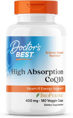 Vista 9 de Doctor's Best CoQ10 de alta absorción con BioPerine, salud cardíaca y producción de energía, fermentada naturalmente, sin OMG, vegano, sin gluten