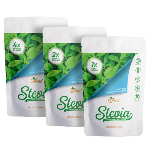 Vista 8 de Alulosa - Edulcorante multiusos de mezcla de stevia - 1 dulzura de azúcar; porciones totales 567; edulcorante cero calorías, sustituto sin azúcar