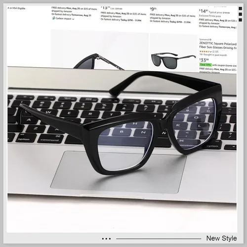 Vista 5 de Square Blue Light Blocking Glasses for Women Men Retro Style Computer TV Eyeglasses