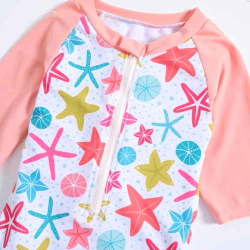 Vista 17 de MERSARIPHY Traje de baño de una pieza para niña pequeña, traje de baño de manga larga, traje de baño para niñas